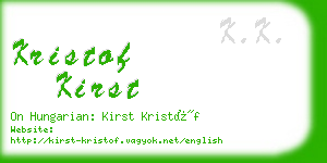 kristof kirst business card